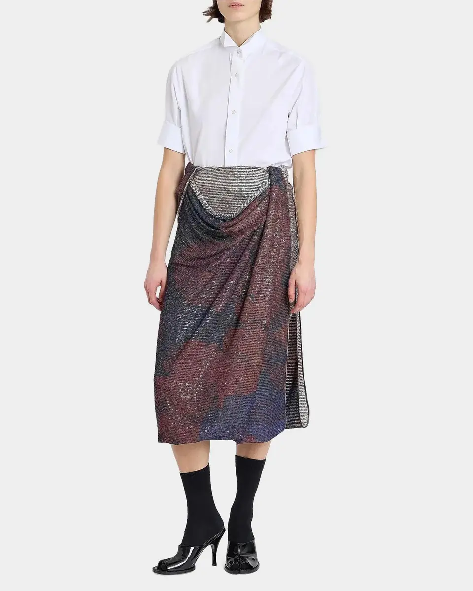 MM6 MAISON MARGIELA Sequined Draped Midi Skirt | Thumbnail 2 MM6 MAISON MARGIELA Sequined Draped Midi Skirt | Thumbnail 2