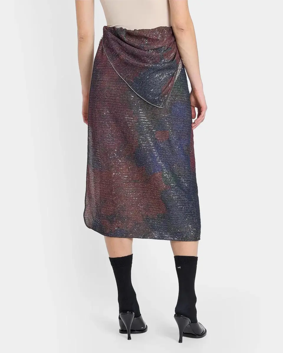 MM6 MAISON MARGIELA Sequined Draped Midi Skirt | Thumbnail 3 MM6 MAISON MARGIELA Sequined Draped Midi Skirt | Thumbnail 3