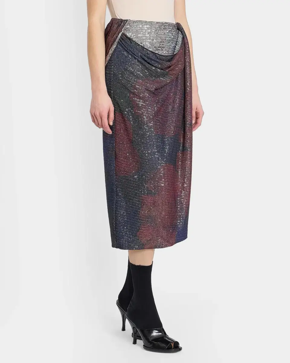 MM6 MAISON MARGIELA Sequined Draped Midi Skirt | Thumbnail 4 MM6 MAISON MARGIELA Sequined Draped Midi Skirt | Thumbnail 4