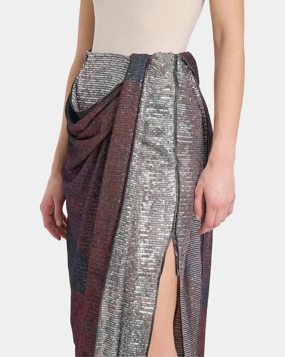 MM6 MAISON MARGIELA Sequined Draped Midi Skirt | Thumbnail 5 MM6 MAISON MARGIELA Sequined Draped Midi Skirt | Thumbnail 5