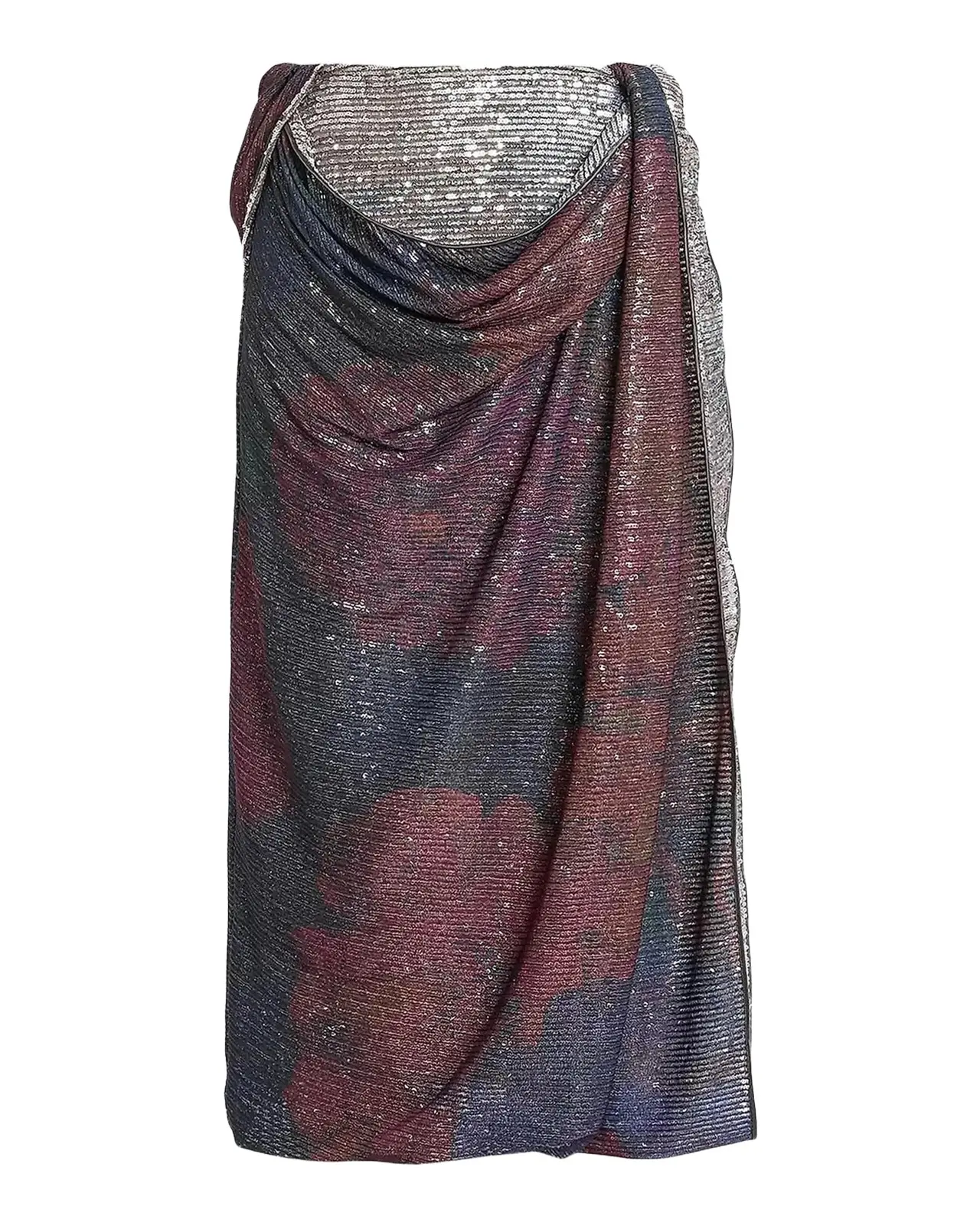 Sequined Draped Midi Skirt Sequined Draped Midi Skirt