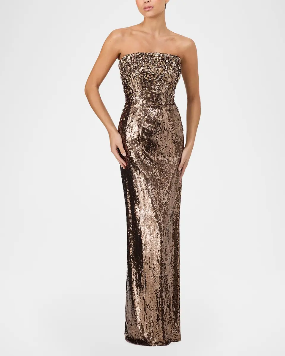 Jenny Packham Rey Strapless Embellished Column Gown | Thumbnail 2 Jenny Packham Rey Strapless Embellished Column Gown | Thumbnail 2