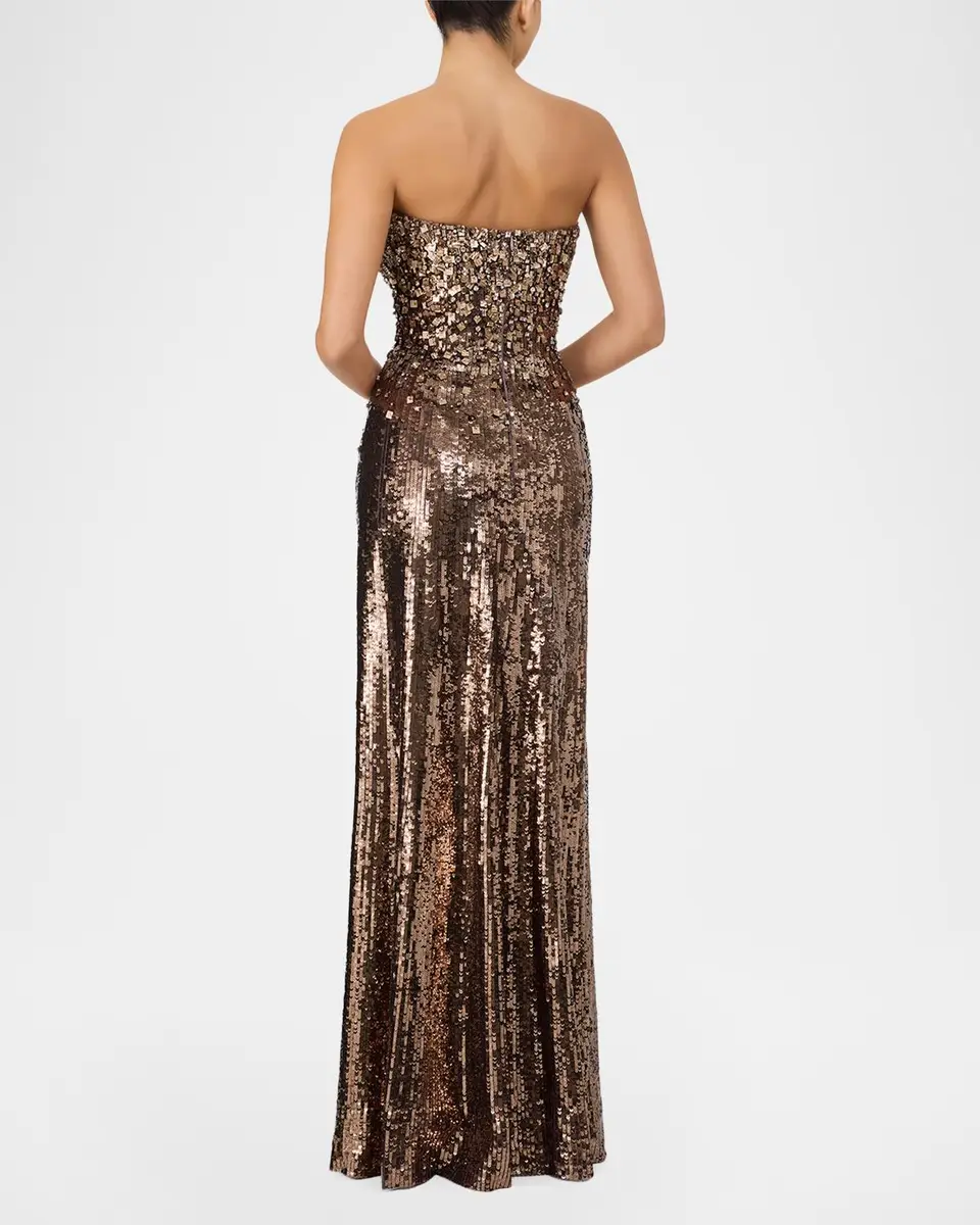 Jenny Packham Rey Strapless Embellished Column Gown | Thumbnail 3 Jenny Packham Rey Strapless Embellished Column Gown | Thumbnail 3