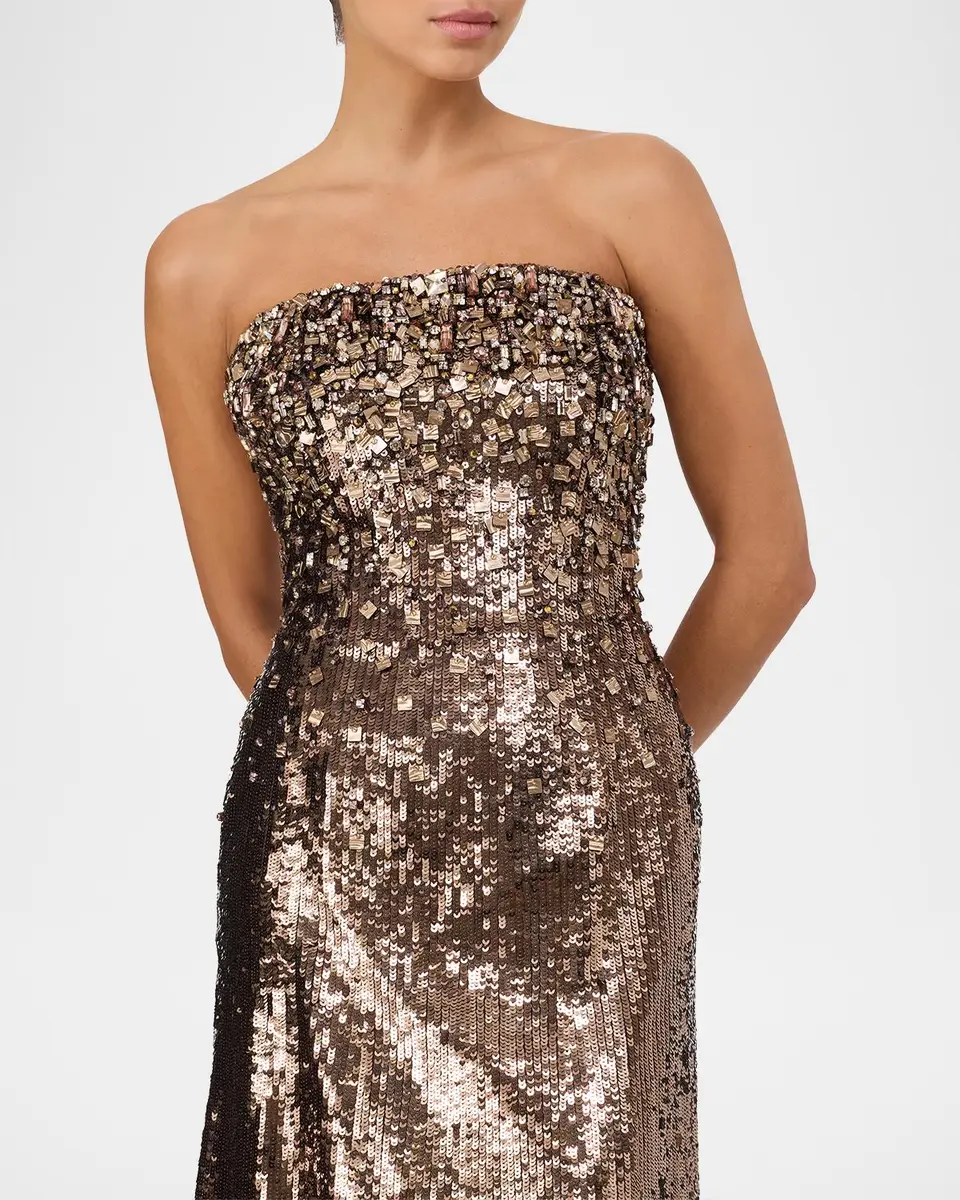 Jenny Packham Rey Strapless Embellished Column Gown | Thumbnail 4 Jenny Packham Rey Strapless Embellished Column Gown | Thumbnail 4