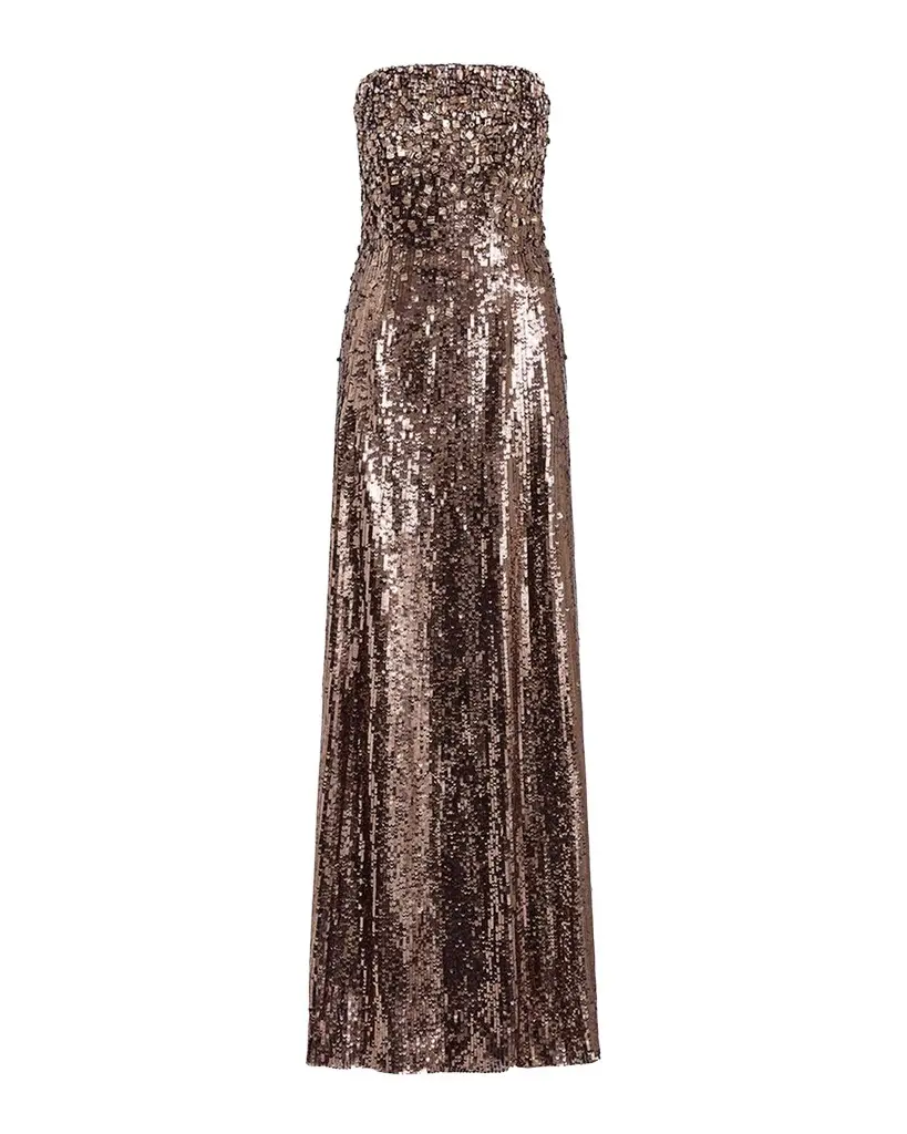 Rey Strapless Embellished Column Gown Rey Strapless Embellished Column Gown