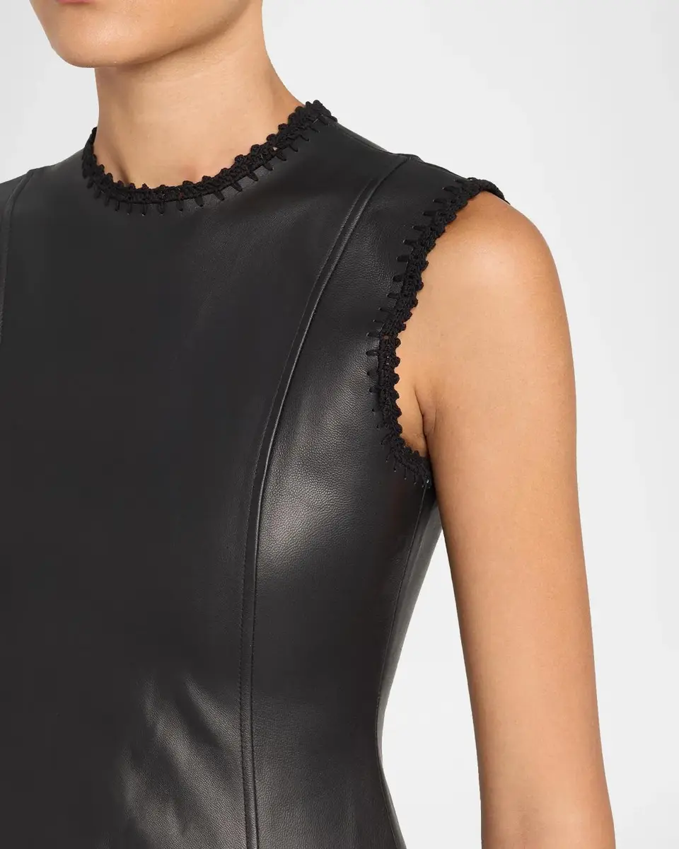 Ulla Johnson Ilana Sleeveless Crochet Knit & Leather Midi Dress | Thumbnail 5 Ulla Johnson Ilana Sleeveless Crochet Knit & Leather Midi Dress | Thumbnail 5