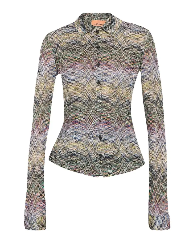Zigzag Button-Front Shirt Zigzag Button-Front Shirt