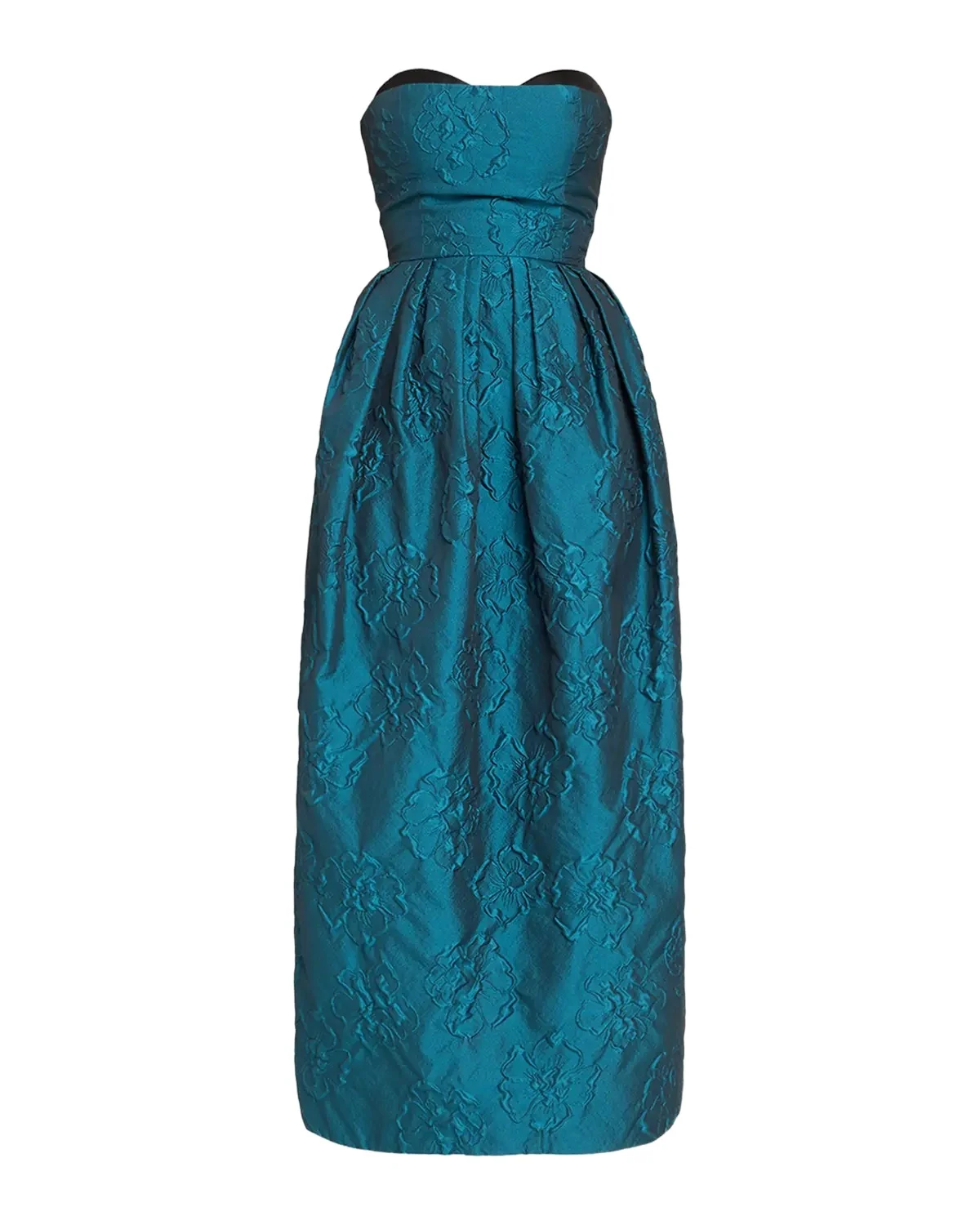 Katerina Strapless Jacquard Midi Dress