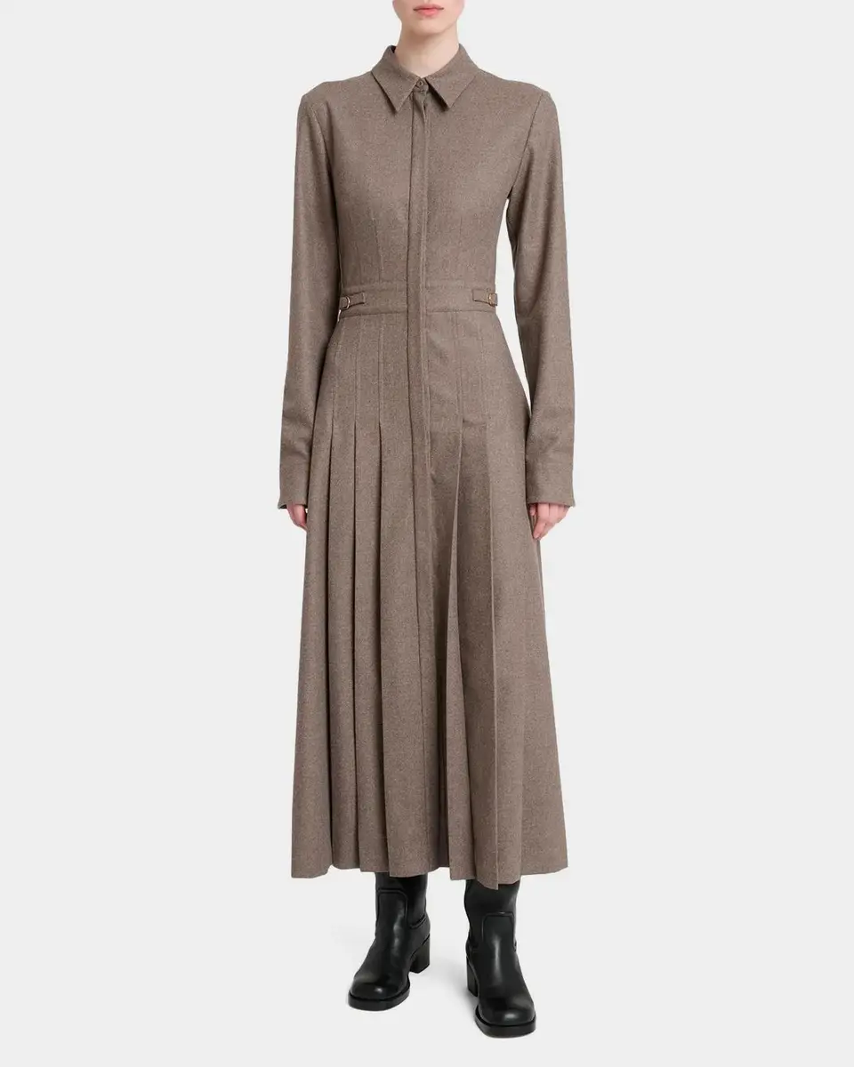 Gabriela Hearst Ethel Cashmere Flannel Long-Sleeve Midi Shirtdress | Thumbnail 2 Gabriela Hearst Ethel Cashmere Flannel Long-Sleeve Midi Shirtdress | Thumbnail 2