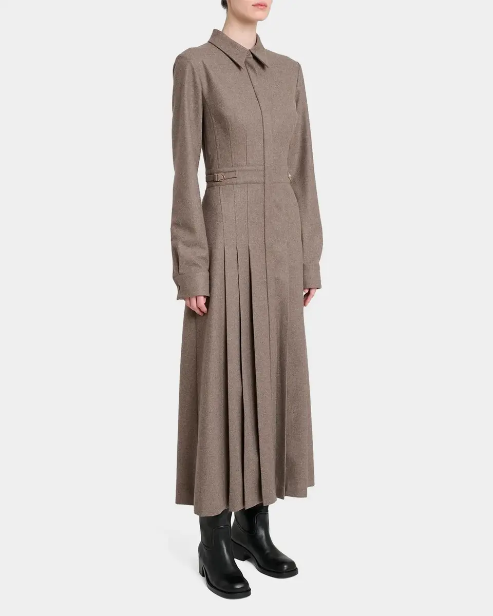 Gabriela Hearst Ethel Cashmere Flannel Long-Sleeve Midi Shirtdress | Thumbnail 4 Gabriela Hearst Ethel Cashmere Flannel Long-Sleeve Midi Shirtdress | Thumbnail 4