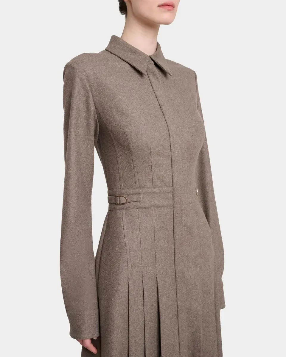 Gabriela Hearst Ethel Cashmere Flannel Long-Sleeve Midi Shirtdress | Thumbnail 5 Gabriela Hearst Ethel Cashmere Flannel Long-Sleeve Midi Shirtdress | Thumbnail 5