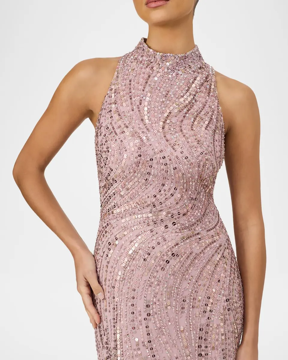Jenny Packham Cosmea Sequined Halter Gown | Thumbnail 4 Jenny Packham Cosmea Sequined Halter Gown | Thumbnail 4