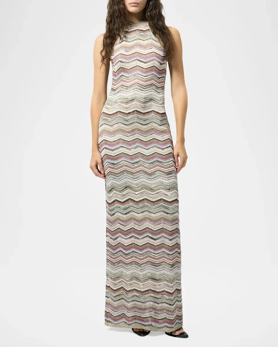 Missoni Paillette Chevron Knit Halter Maxi Dress | Thumbnail 2 Missoni Paillette Chevron Knit Halter Maxi Dress | Thumbnail 2