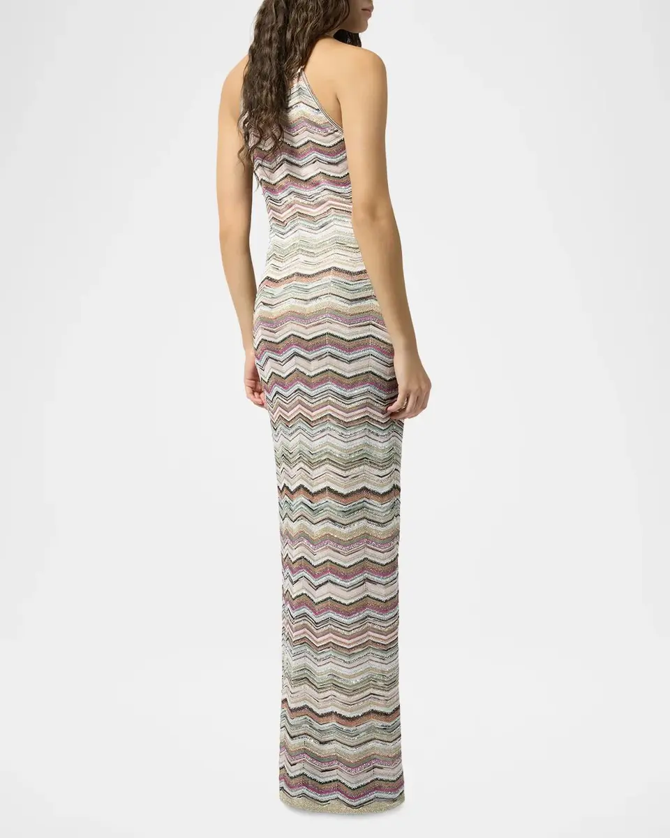 Missoni Paillette Chevron Knit Halter Maxi Dress | Thumbnail 3 Missoni Paillette Chevron Knit Halter Maxi Dress | Thumbnail 3