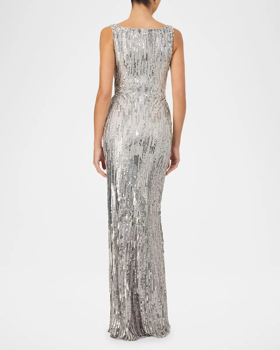 Jenny Packham Solaris Sequined Sleeveless Column Gown | Thumbnail 3 Jenny Packham Solaris Sequined Sleeveless Column Gown | Thumbnail 3