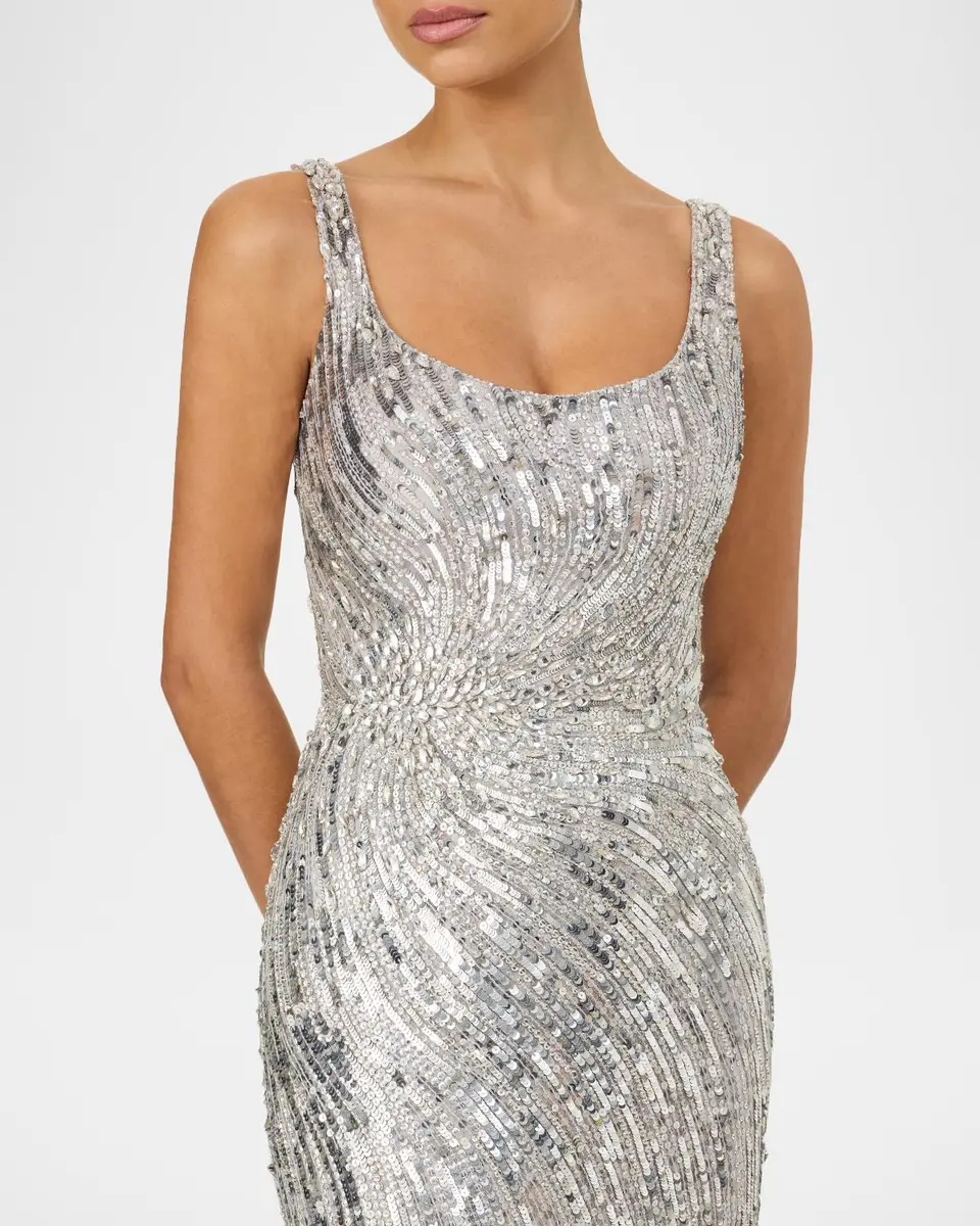 Jenny Packham Solaris Sequined Sleeveless Column Gown | Thumbnail 4 Jenny Packham Solaris Sequined Sleeveless Column Gown | Thumbnail 4