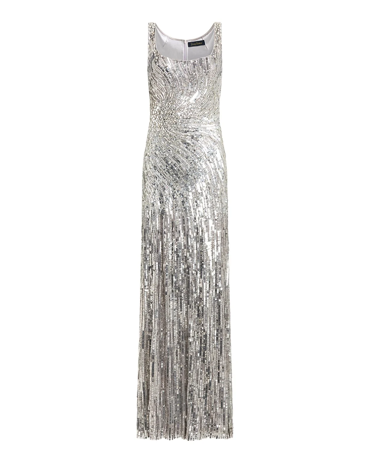 Jenny Packham Solaris Sequined Sleeveless Column Gown