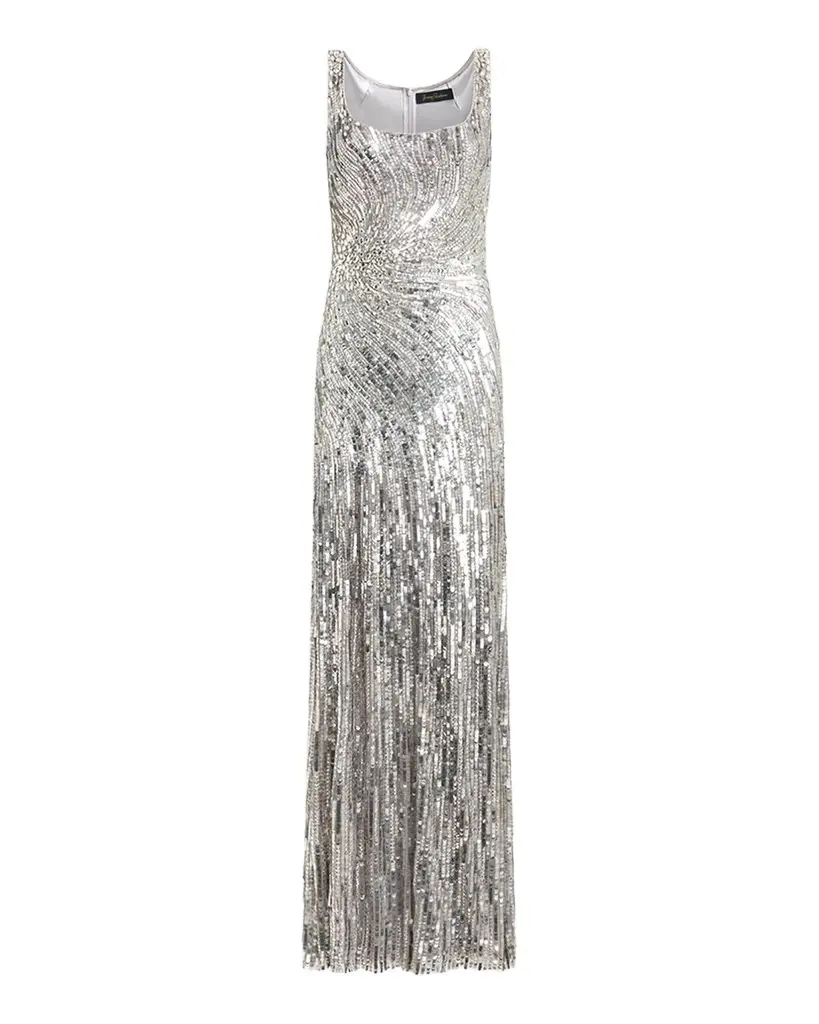 Solaris Sequined Sleeveless Column Gown Solaris Sequined Sleeveless Column Gown