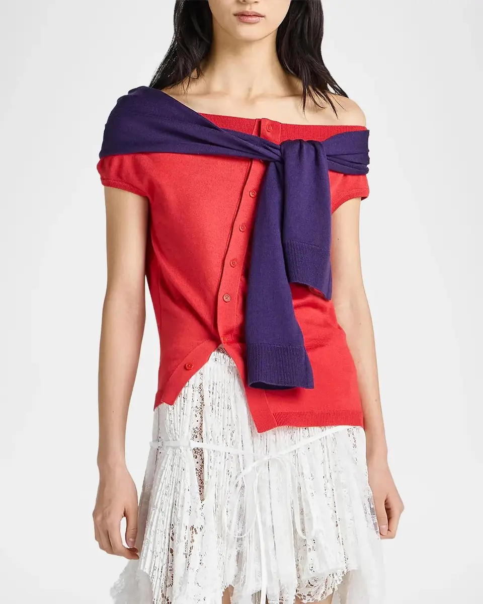 JW Anderson Off-The-Shoulder Sweater Tank | Thumbnail 4 JW Anderson Off-The-Shoulder Sweater Tank | Thumbnail 4