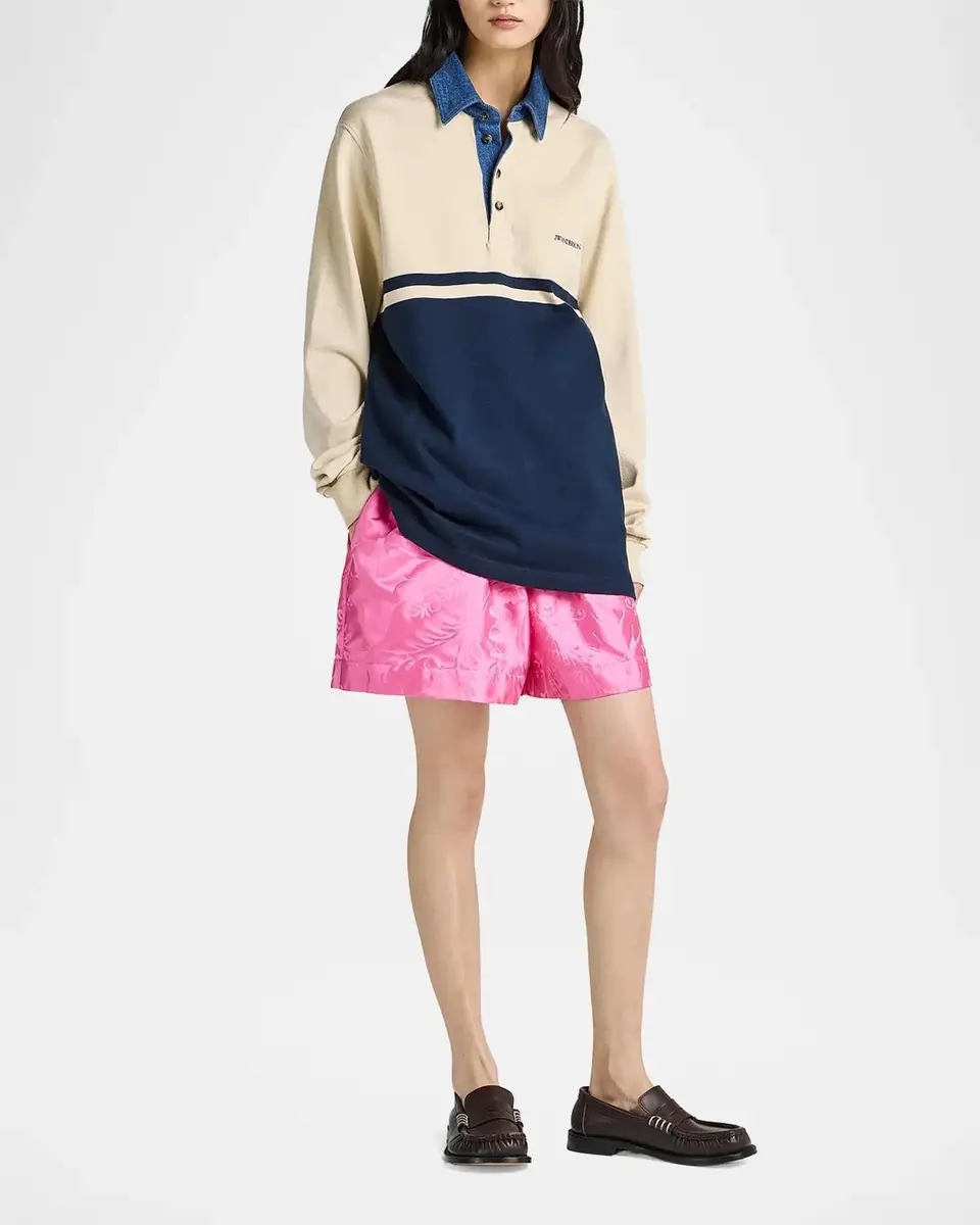 JW Anderson Contrast-Collar Long-Sleeve Polo Shirt | Thumbnail 2 JW Anderson Contrast-Collar Long-Sleeve Polo Shirt | Thumbnail 2