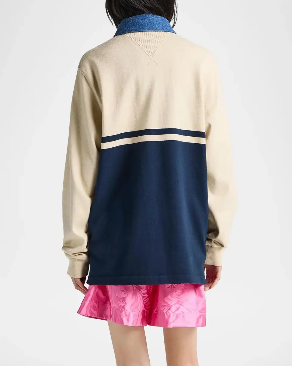 JW Anderson Contrast-Collar Long-Sleeve Polo Shirt | Thumbnail 3 JW Anderson Contrast-Collar Long-Sleeve Polo Shirt | Thumbnail 3