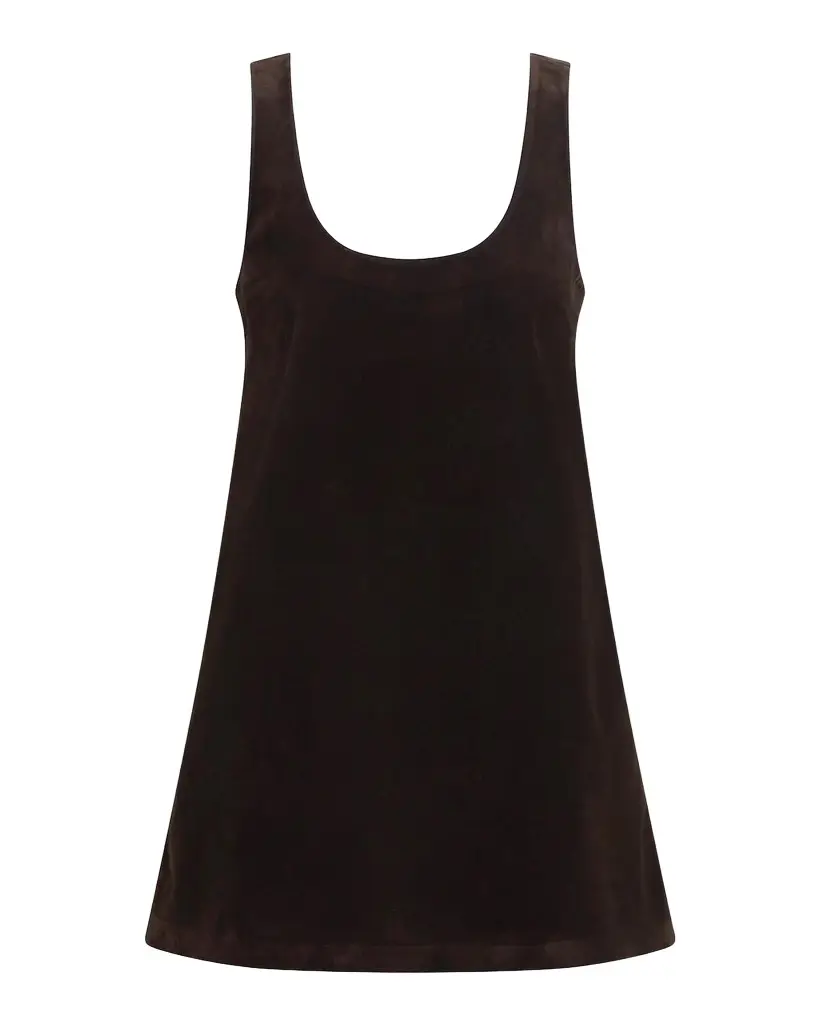 The Scoopneck Faux-Suede Mini Dress The Scoopneck Faux-Suede Mini Dress