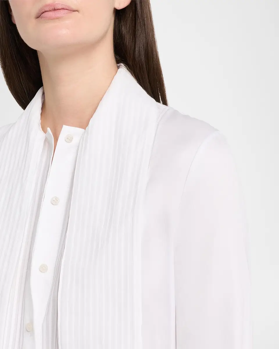 Brandon Maxwell Inez Pleated Draped Tuxedo Shirt | Thumbnail 5 Brandon Maxwell Inez Pleated Draped Tuxedo Shirt | Thumbnail 5