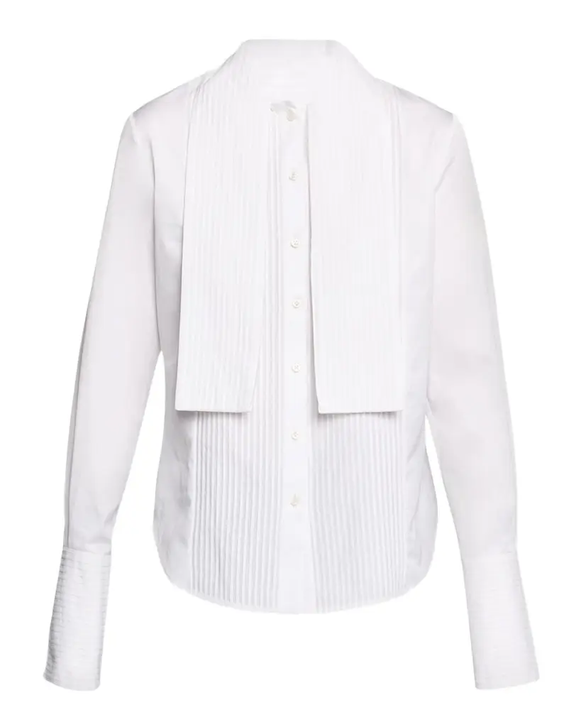 Inez Pleated Draped Tuxedo Shirt Inez Pleated Draped Tuxedo Shirt