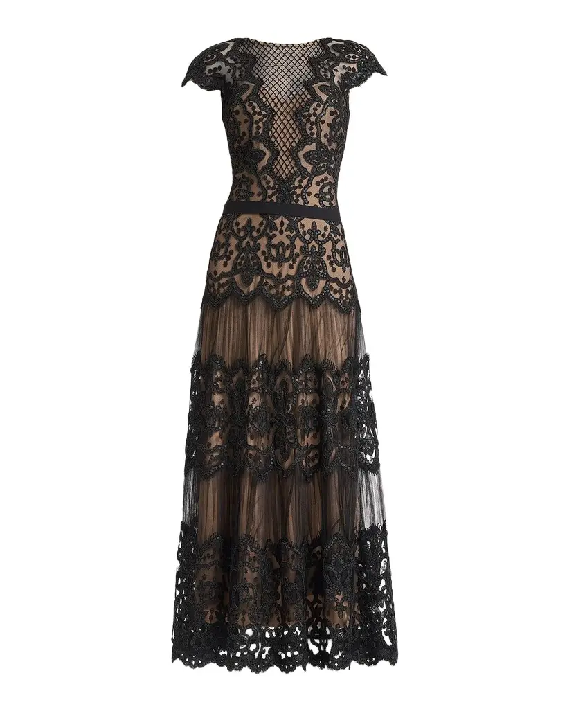 Tadashi Shoji Embellished Lace Gown