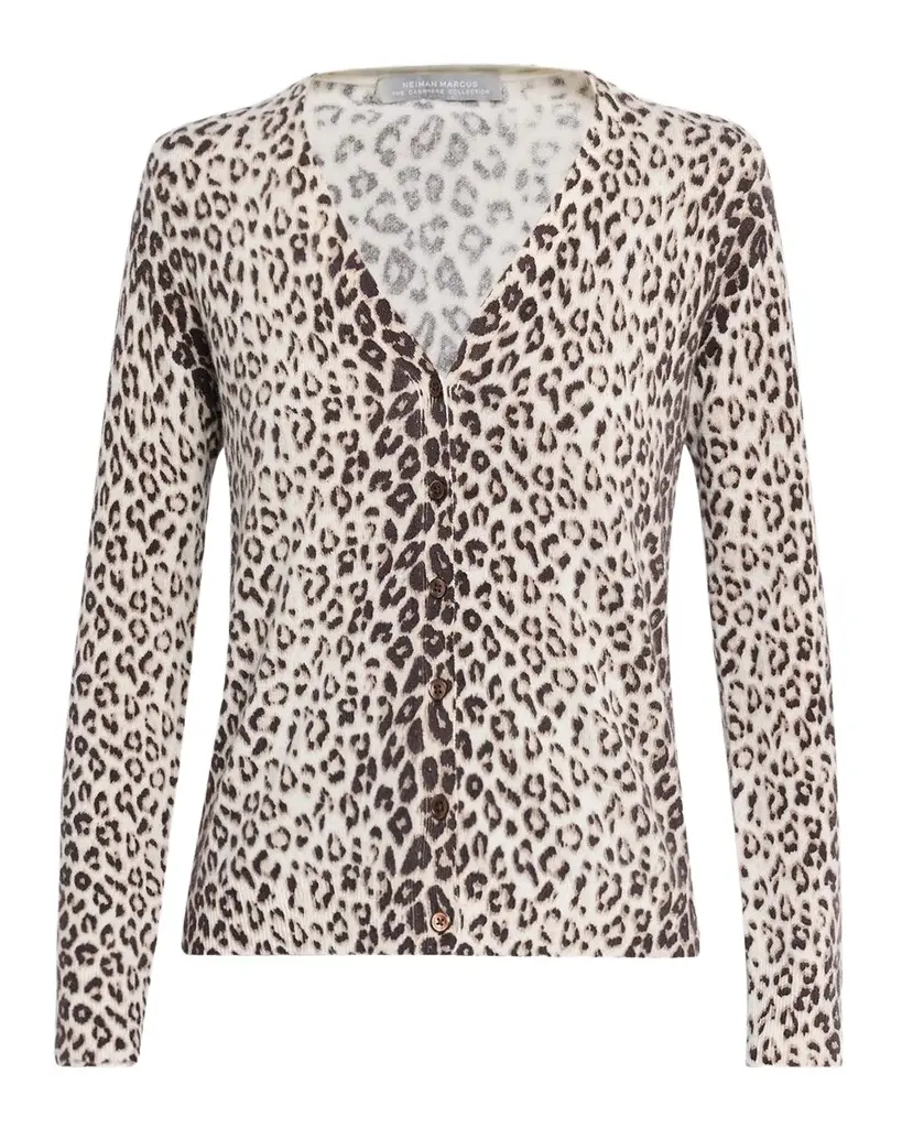 Cashmere Animal-Print Cardigan Cashmere Animal-Print Cardigan