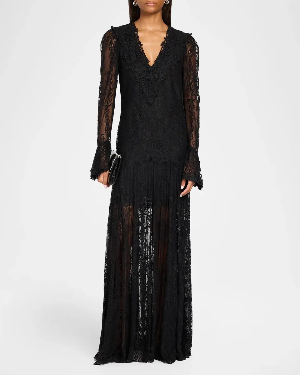 Kobi Halperin Tori Lace-Trim Lace Maxi Dress | Thumbnail 2