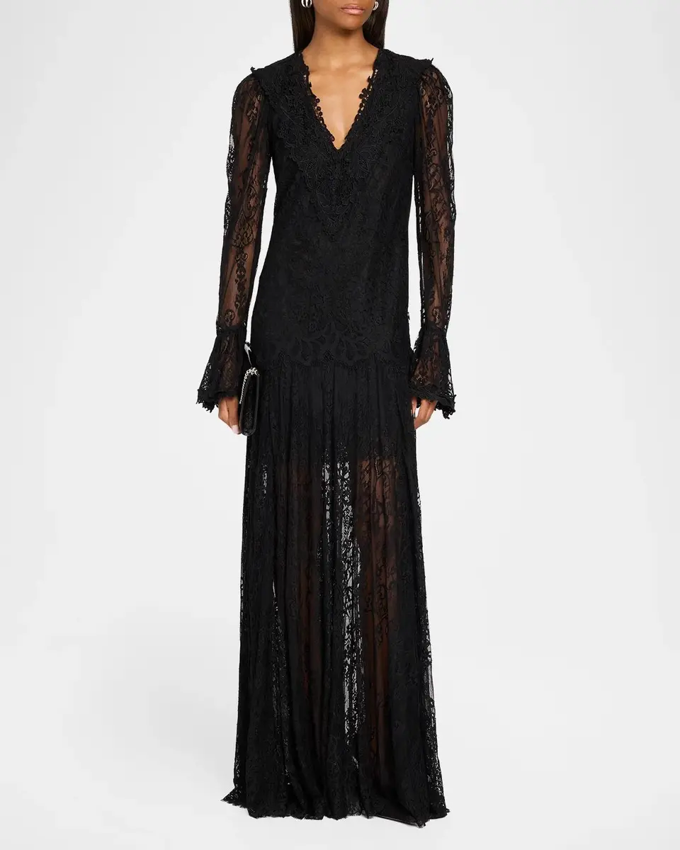 Kobi Halperin Tori Lace-Trim Lace Maxi Dress | Thumbnail 4