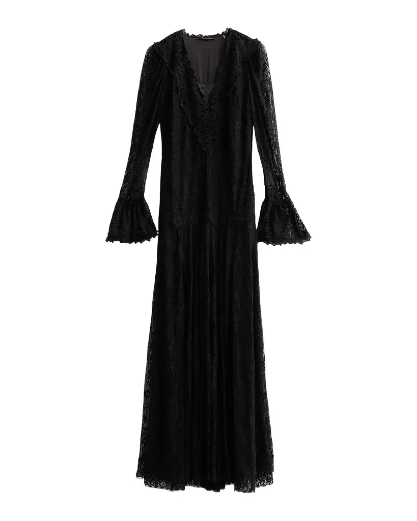 Tori Lace-Trim Lace Maxi Dress