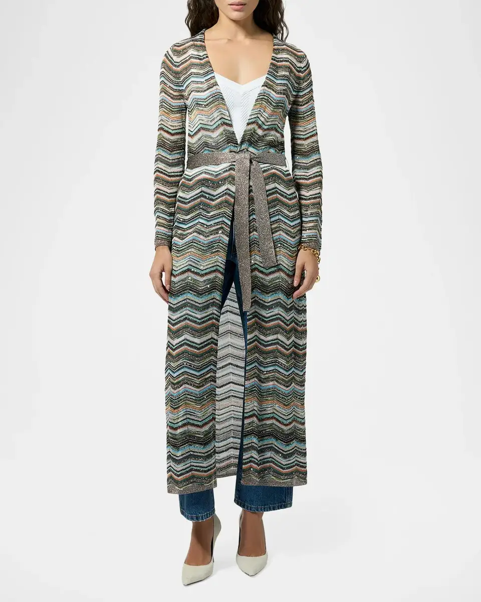 Missoni Zigzag Belted Longline Cardigan | Thumbnail 2 Missoni Zigzag Belted Longline Cardigan | Thumbnail 2