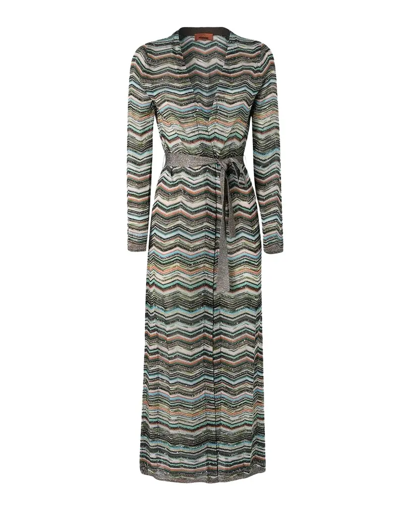 Missoni Zigzag Belted Longline Cardigan