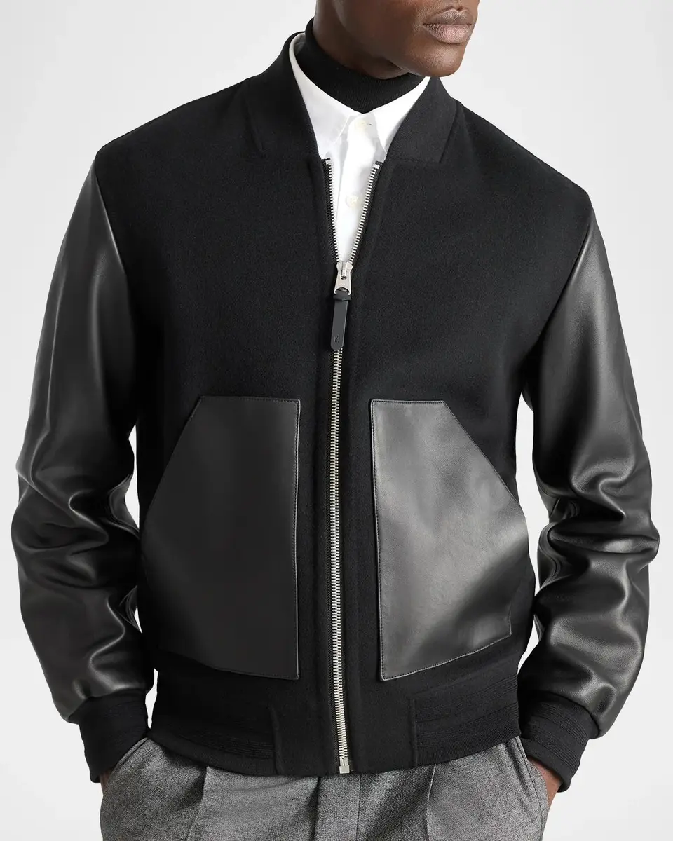 Mackage Men's Tripp Wool Bomber Jacket | Thumbnail 4 Mackage Men's Tripp Wool Bomber Jacket | Thumbnail 4