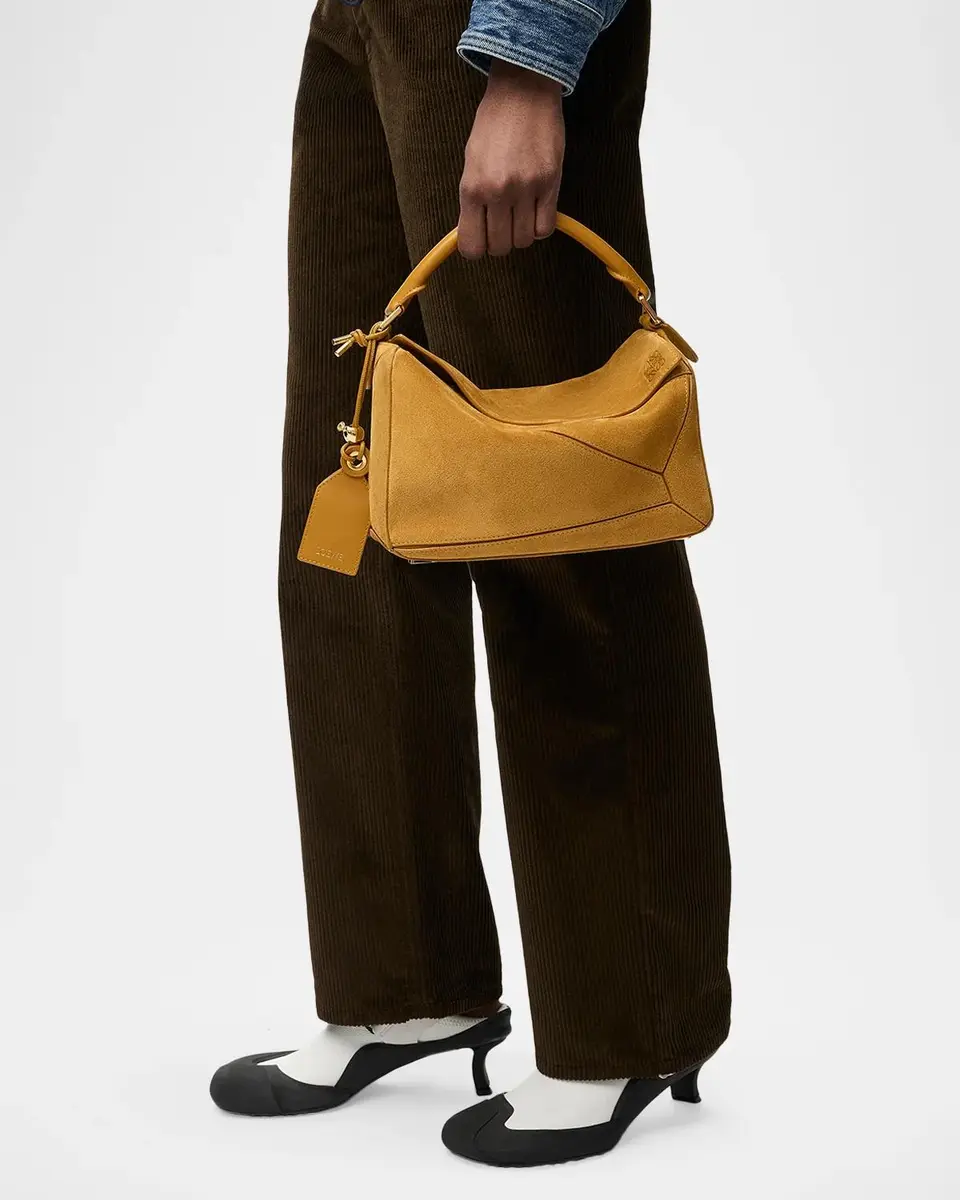 Loewe Small Puzzle Suede Top Handle Bag | Thumbnail 2 Loewe Small Puzzle Suede Top Handle Bag | Thumbnail 2