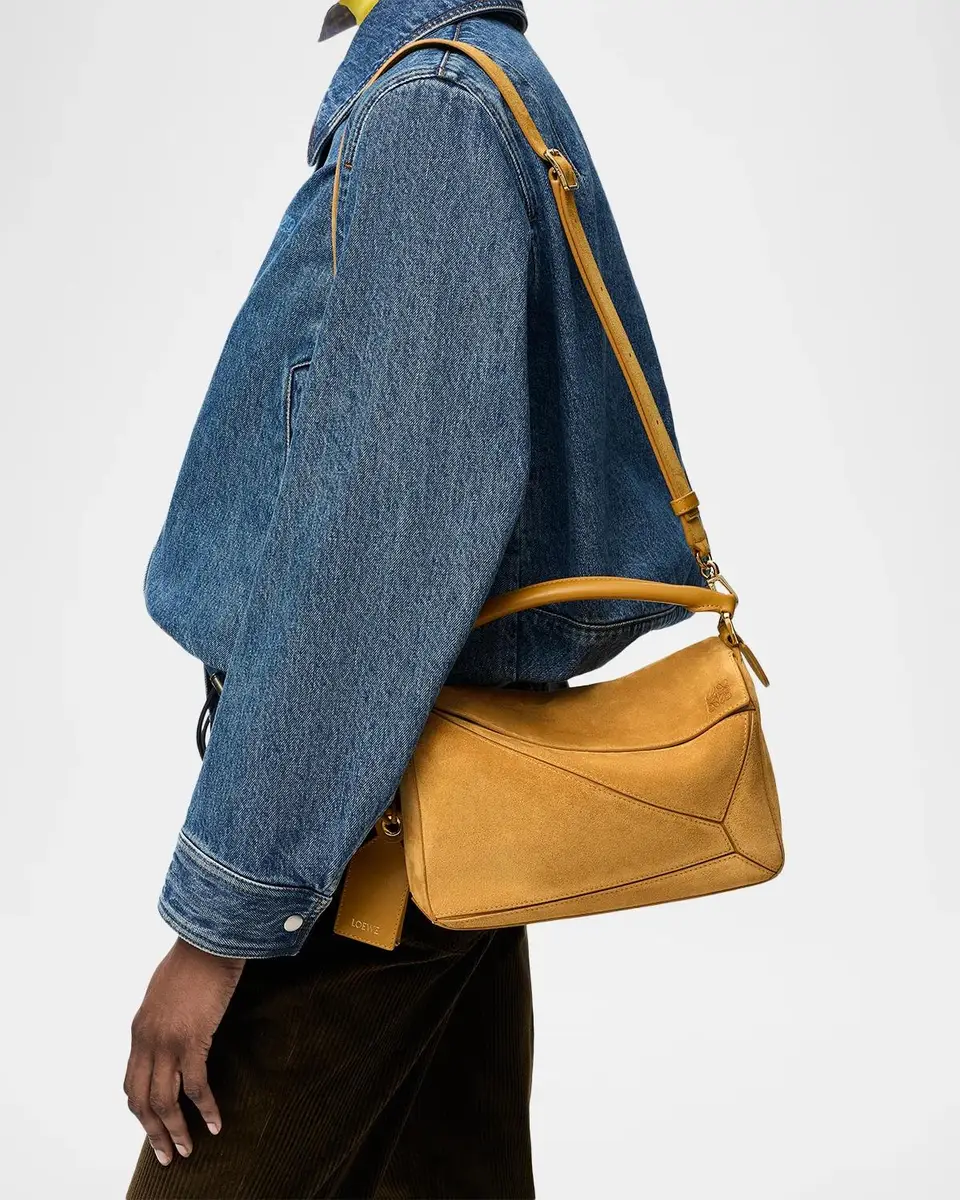 Loewe Small Puzzle Suede Top Handle Bag | Thumbnail 5 Loewe Small Puzzle Suede Top Handle Bag | Thumbnail 5