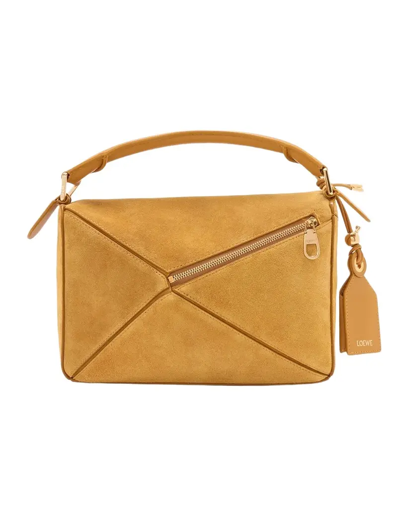 Loewe Small Puzzle Suede Top Handle Bag