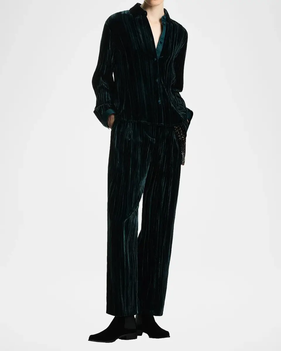 Emporio Armani Velvet Button-Front Shirt | Thumbnail 2 Emporio Armani Velvet Button-Front Shirt | Thumbnail 2