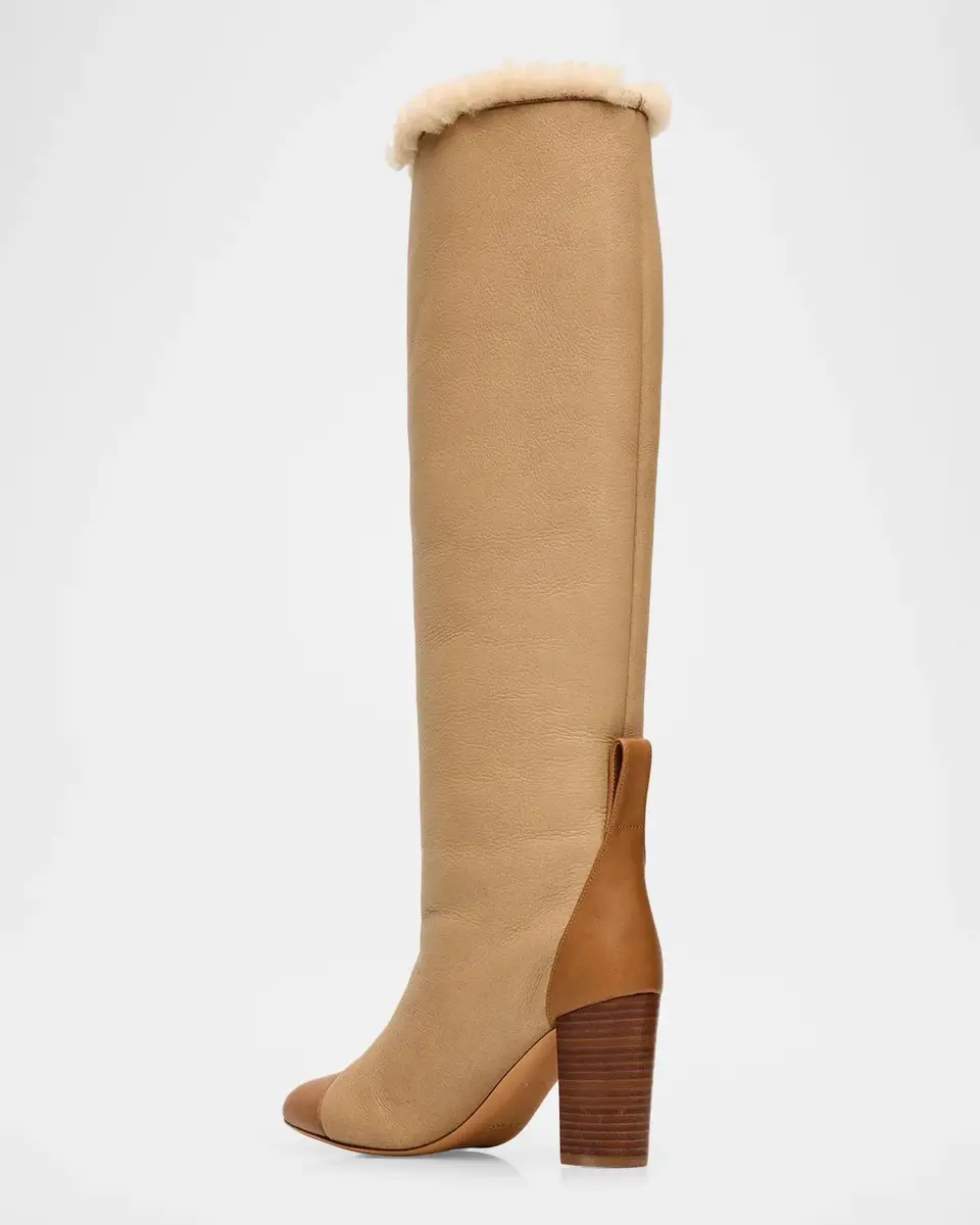 Odissì 80mm Lia Shearling-Lined Leather Knee-High Boots | Thumbnail 4 Odissì 80mm Lia Shearling-Lined Leather Knee-High Boots | Thumbnail 4
