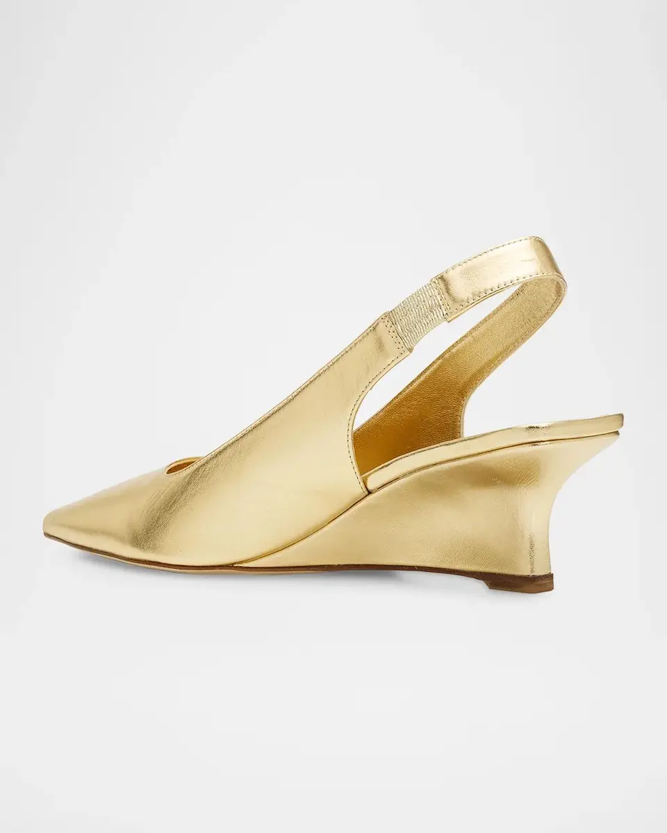 Stuart Weitzman Vinnie 50MM Leather Wedge Slingback Pumps | Thumbnail 4 Stuart Weitzman Vinnie 50MM Leather Wedge Slingback Pumps | Thumbnail 4