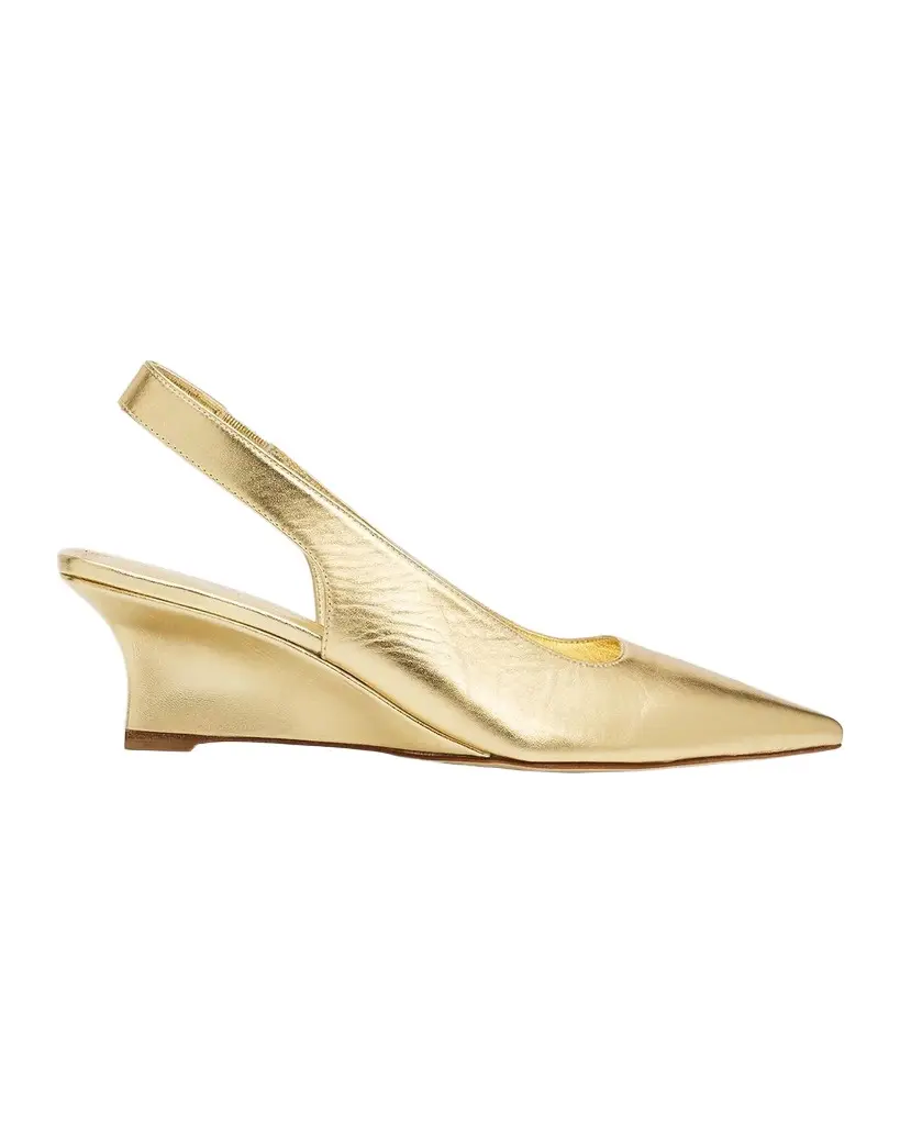 Vinnie 50MM Leather Wedge Slingback Pumps Vinnie 50MM Leather Wedge Slingback Pumps