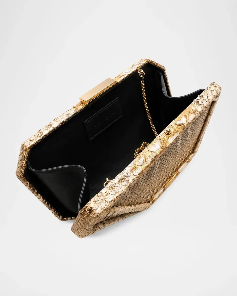 Ahikoza Madison Minaudière Snakeskin Clutch | Thumbnail 2 Ahikoza Madison Minaudière Snakeskin Clutch | Thumbnail 2