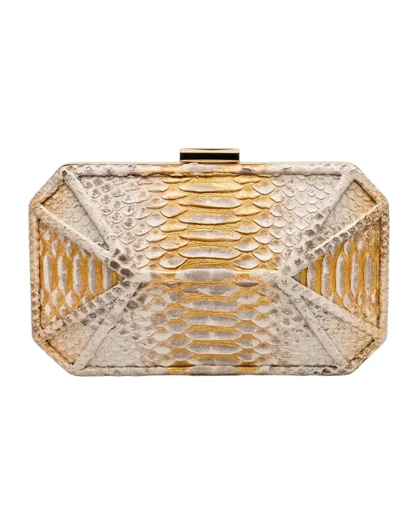 Ahikoza Madison Minaudière Snakeskin Clutch