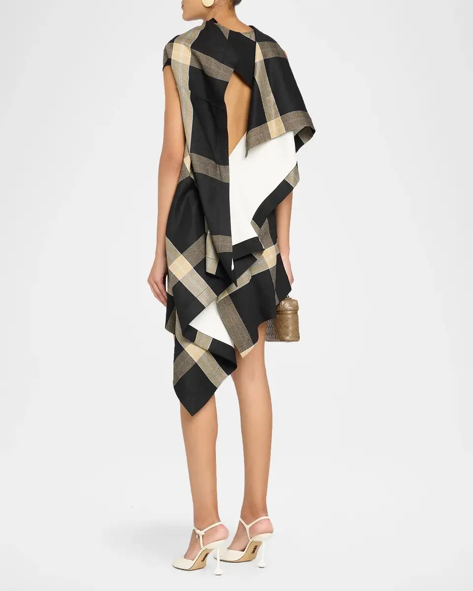 Loewe Draped Check Dress | Thumbnail 3 Loewe Draped Check Dress | Thumbnail 3
