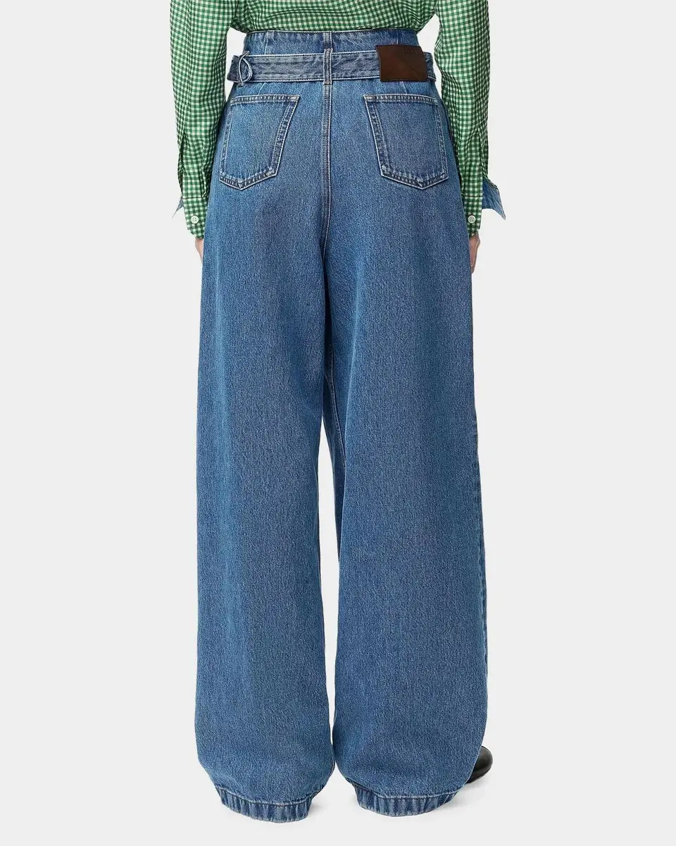 Loewe Draped Washed-Cotton Belted Jeans | Thumbnail 3 Loewe Draped Washed-Cotton Belted Jeans | Thumbnail 3