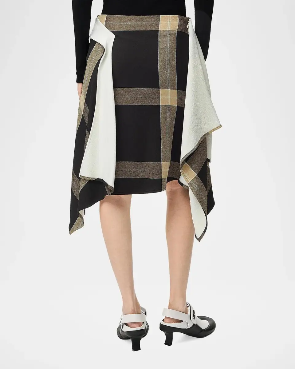 Loewe Plaid Asymmetric Knee-Length Skirt | Thumbnail 3 Loewe Plaid Asymmetric Knee-Length Skirt | Thumbnail 3