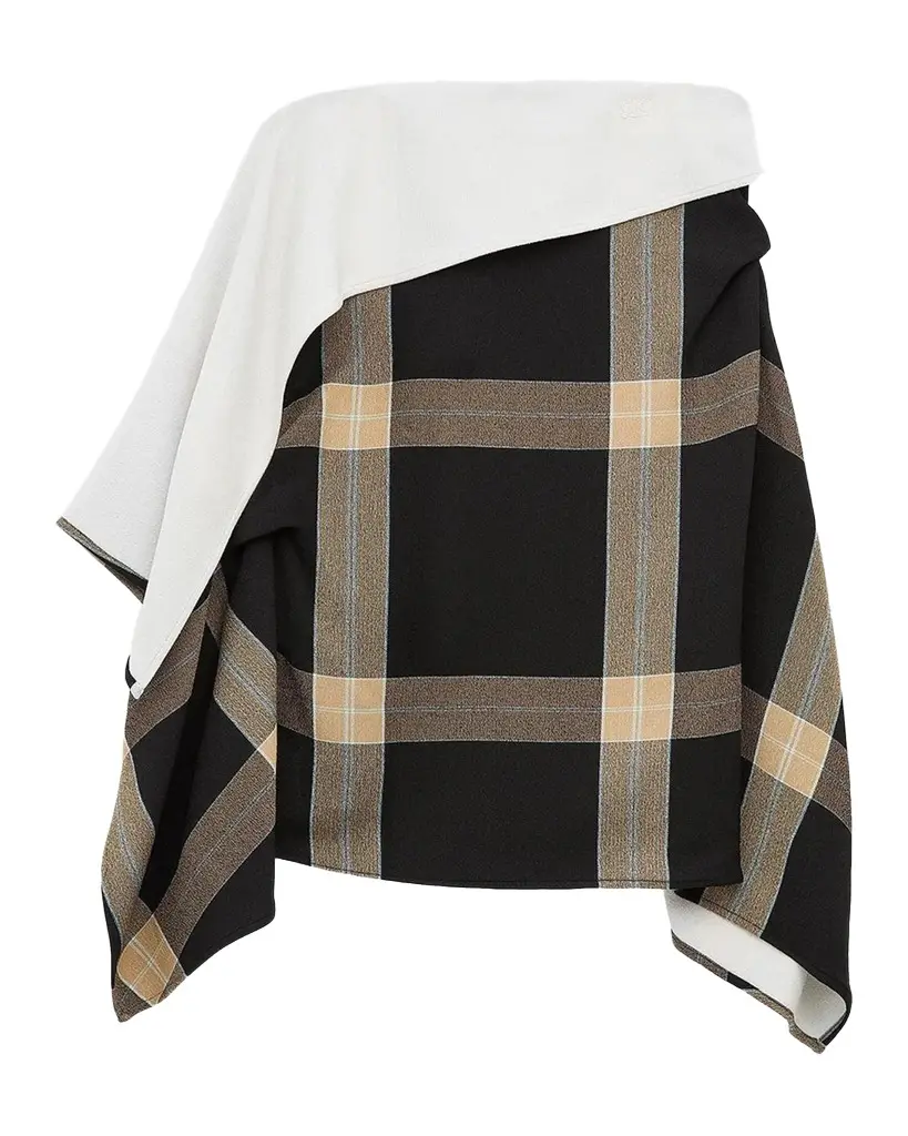 Plaid Asymmetric Knee-Length Skirt Plaid Asymmetric Knee-Length Skirt