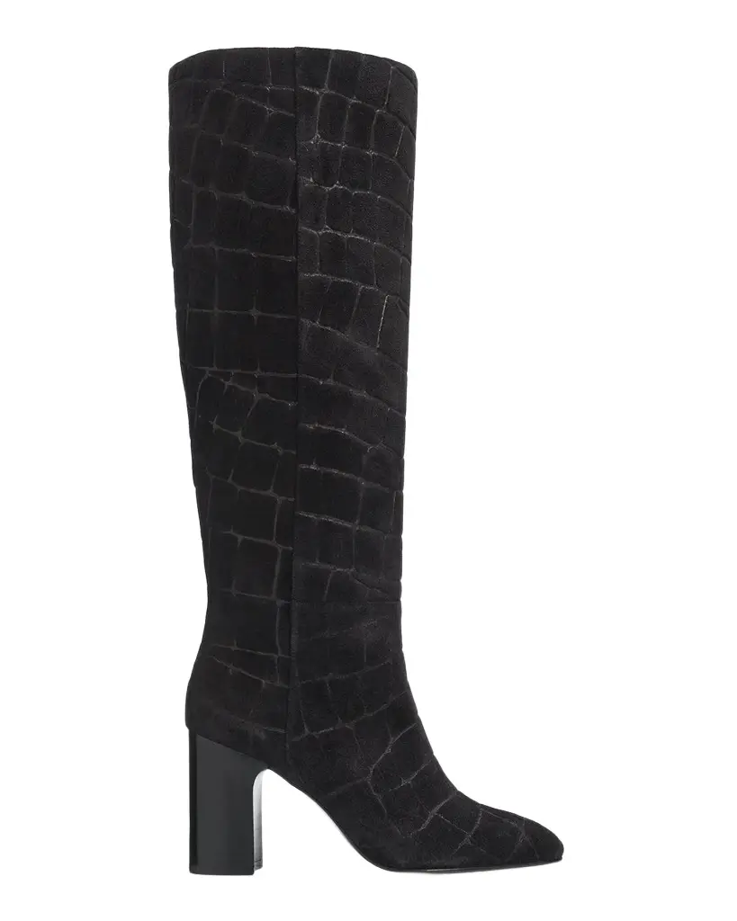 85mm Mulberry Croc-Embossed Suede Knee-High Boots 85mm Mulberry Croc-Embossed Suede Knee-High Boots